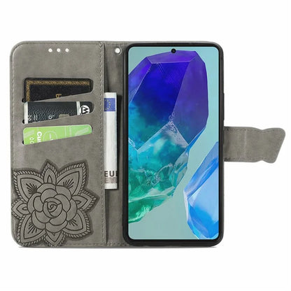 For Samsung Galaxy S24 FE Case PU Leather Wallet Phone Cover Butterfly Pattern