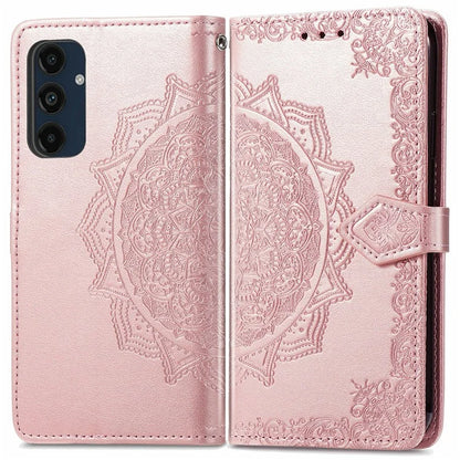 For Samsung Galaxy S24 FE Case Mandala Embossed Design Leather Wallet Phone Cover