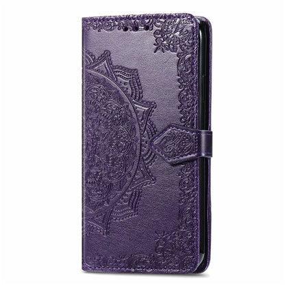 For Samsung Galaxy S24 FE Case Mandala Embossed Design Leather Wallet Phone Cover