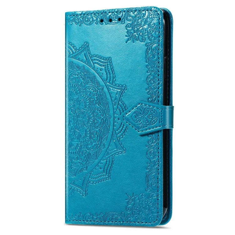For Samsung Galaxy S24 FE Case Mandala Embossed Design Leather Wallet Phone Cover