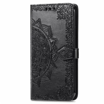 For Samsung Galaxy S24 FE Case Mandala Embossed Design Leather Wallet Phone Cover