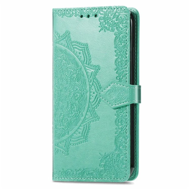 For Samsung Galaxy S24 FE Case Mandala Embossed Design Leather Wallet Phone Cover