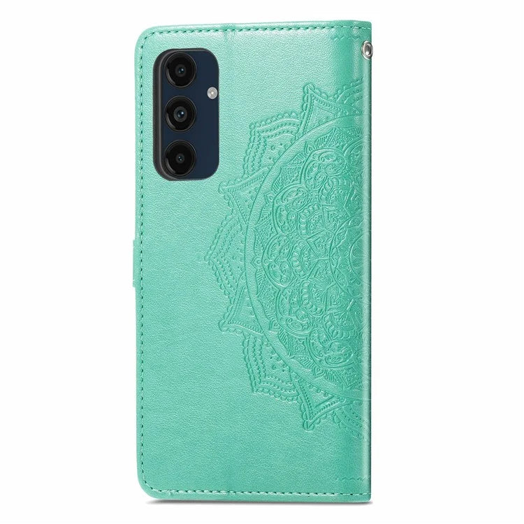 For Samsung Galaxy S24 FE Case Mandala Embossed Design Leather Wallet Phone Cover