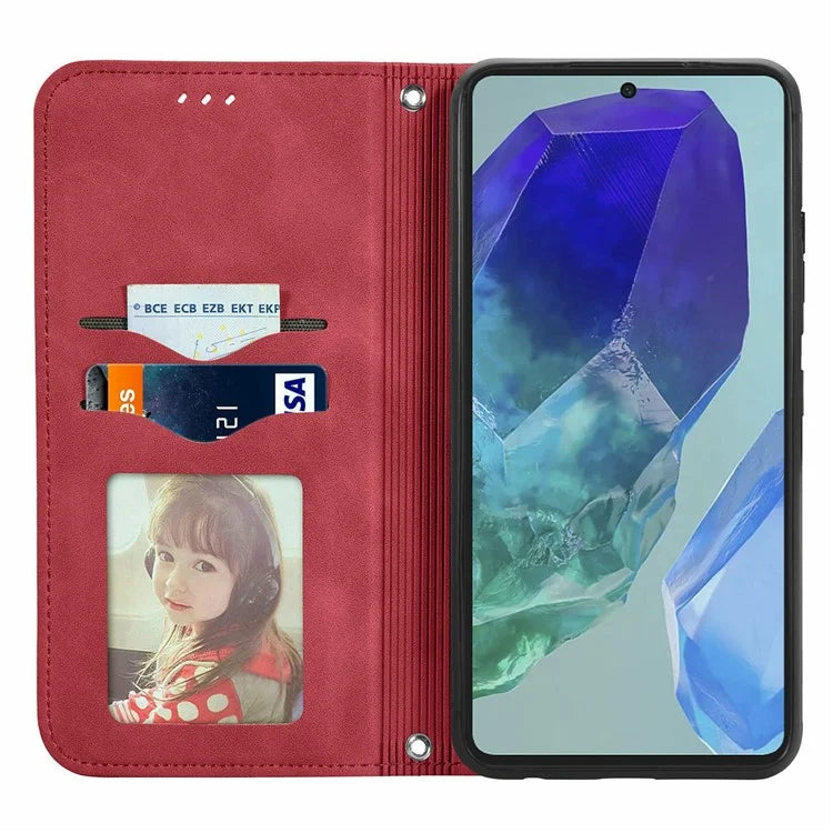 For Samsung Galaxy S24 FE Case Skin Touch Feeling Leather Wallet Phone Cover Magnetic Absorption