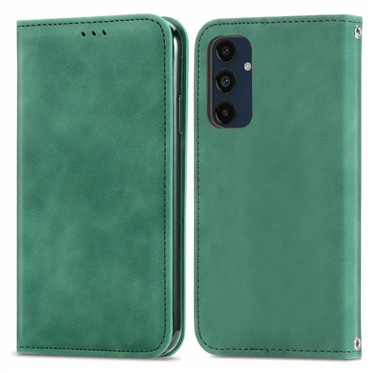 For Samsung Galaxy S24 FE Case Skin Touch Feeling Leather Wallet Phone Cover Magnetic Absorption