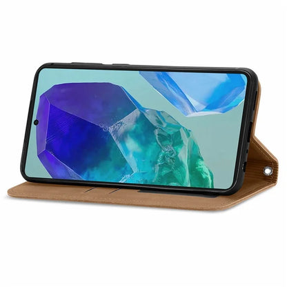 For Samsung Galaxy S24 FE Case Skin Touch Feeling Leather Wallet Phone Cover Magnetic Absorption