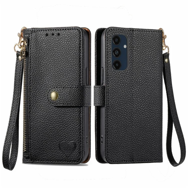 For Samsung Galaxy S24 FE Case RFID Blocking Zipper Pocket Leather Wallet Phone Cover