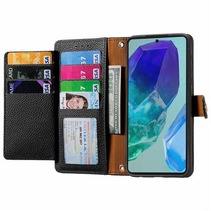 For Samsung Galaxy S24 FE Case RFID Blocking Zipper Pocket Leather Wallet Phone Cover