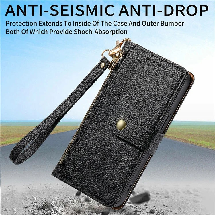 For Samsung Galaxy S24 FE Case RFID Blocking Zipper Pocket Leather Wallet Phone Cover