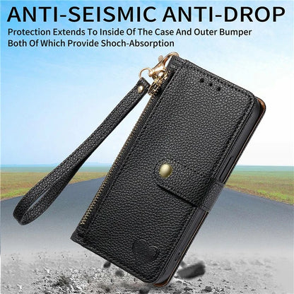 For Samsung Galaxy S24 FE Case RFID Blocking Zipper Pocket Leather Wallet Phone Cover
