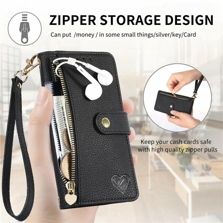 For Samsung Galaxy S24 FE Case RFID Blocking Zipper Pocket Leather Wallet Phone Cover