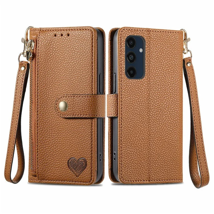 For Samsung Galaxy S24 FE Case RFID Blocking Zipper Pocket Leather Wallet Phone Cover