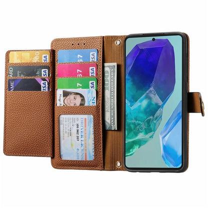 For Samsung Galaxy S24 FE Case RFID Blocking Zipper Pocket Leather Wallet Phone Cover