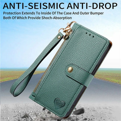 For Samsung Galaxy S24 FE Case RFID Blocking Zipper Pocket Leather Wallet Phone Cover
