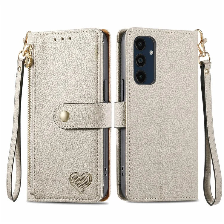 For Samsung Galaxy S24 FE Case RFID Blocking Zipper Pocket Leather Wallet Phone Cover