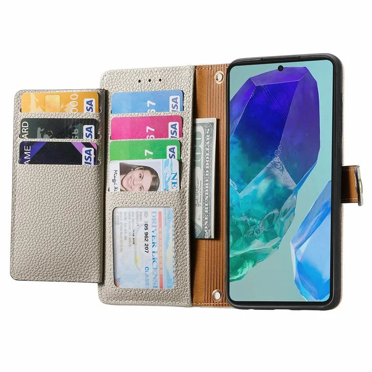 For Samsung Galaxy S24 FE Case RFID Blocking Zipper Pocket Leather Wallet Phone Cover