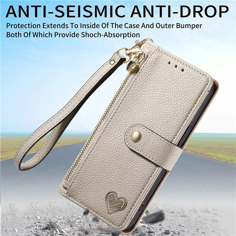 For Samsung Galaxy S24 FE Case RFID Blocking Zipper Pocket Leather Wallet Phone Cover