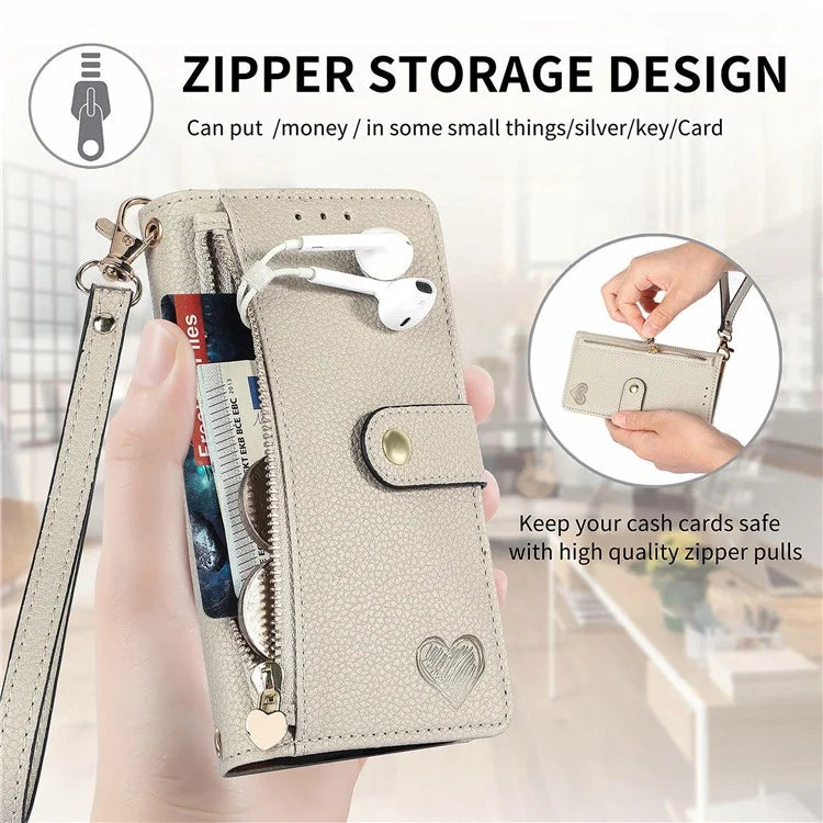 For Samsung Galaxy S24 FE Case RFID Blocking Zipper Pocket Leather Wallet Phone Cover