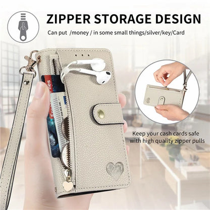 For Samsung Galaxy S24 FE Case RFID Blocking Zipper Pocket Leather Wallet Phone Cover