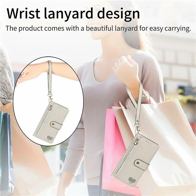 For Samsung Galaxy S24 FE Case RFID Blocking Zipper Pocket Leather Wallet Phone Cover