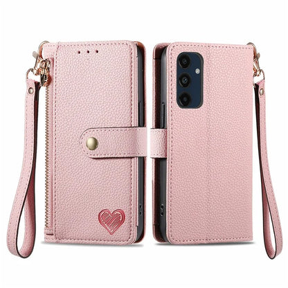 For Samsung Galaxy S24 FE Case RFID Blocking Zipper Pocket Leather Wallet Phone Cover