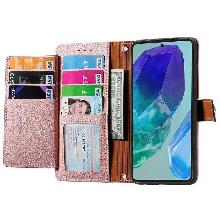 For Samsung Galaxy S24 FE Case RFID Blocking Zipper Pocket Leather Wallet Phone Cover