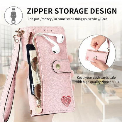 For Samsung Galaxy S24 FE Case RFID Blocking Zipper Pocket Leather Wallet Phone Cover