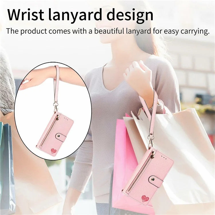 For Samsung Galaxy S24 FE Case RFID Blocking Zipper Pocket Leather Wallet Phone Cover