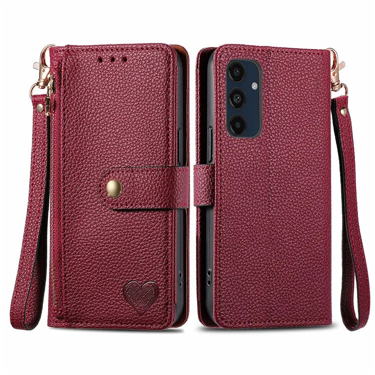 For Samsung Galaxy S24 FE Case RFID Blocking Zipper Pocket Leather Wallet Phone Cover