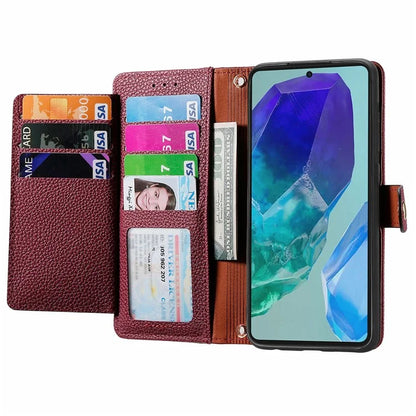 For Samsung Galaxy S24 FE Case RFID Blocking Zipper Pocket Leather Wallet Phone Cover