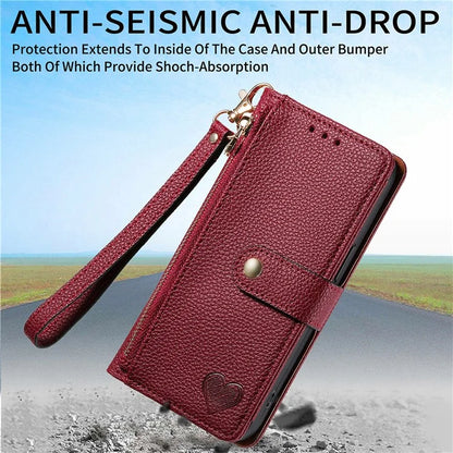 For Samsung Galaxy S24 FE Case RFID Blocking Zipper Pocket Leather Wallet Phone Cover