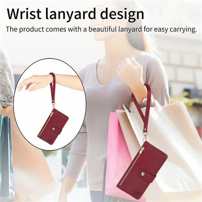For Samsung Galaxy S24 FE Case RFID Blocking Zipper Pocket Leather Wallet Phone Cover
