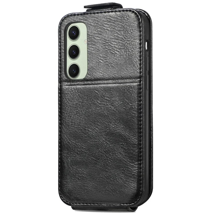 For Samsung Galaxy S24 FE Case Zipper Wallet Phone Leather Cover Vertical Flip Closing