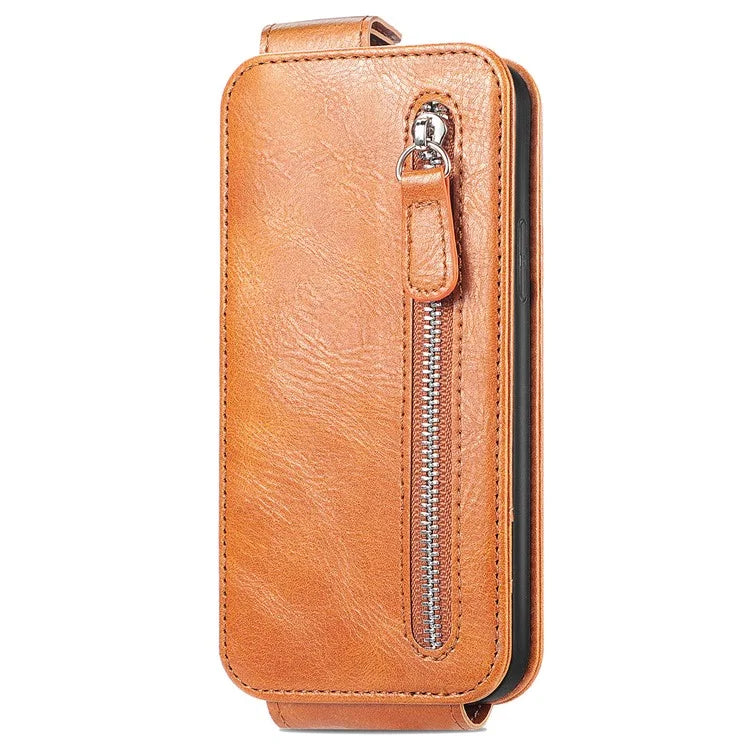 For Samsung Galaxy S24 FE Case Zipper Wallet Phone Leather Cover Vertical Flip Closing