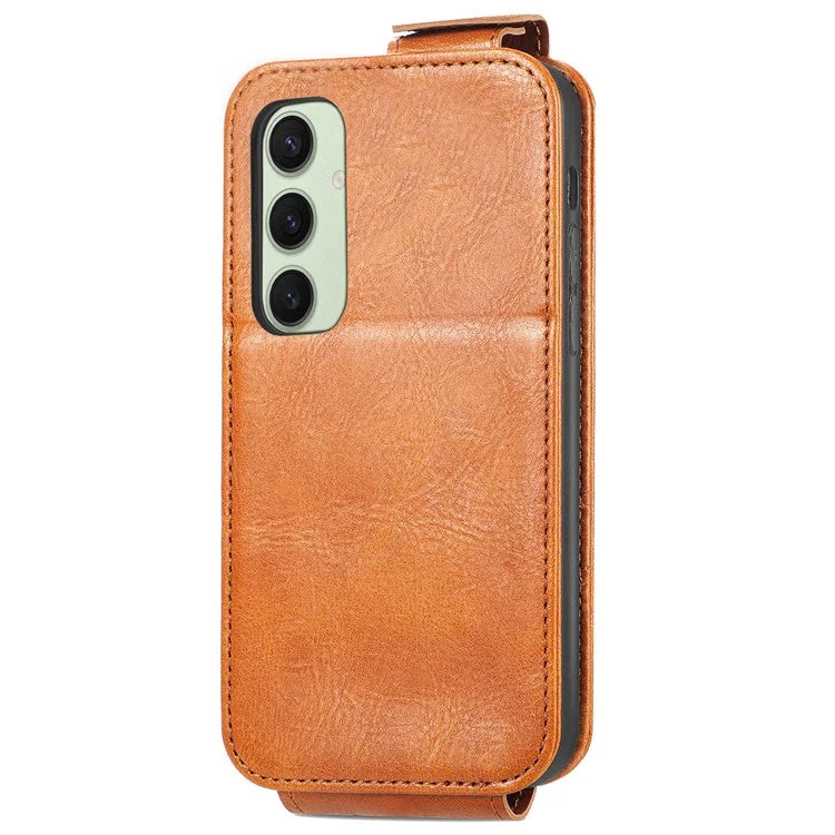 For Samsung Galaxy S24 FE Case Zipper Wallet Phone Leather Cover Vertical Flip Closing