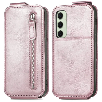 For Samsung Galaxy S24 FE Case Zipper Wallet Phone Leather Cover Vertical Flip Closing