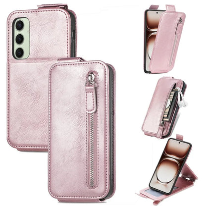For Samsung Galaxy S24 FE Case Zipper Wallet Phone Leather Cover Vertical Flip Closing