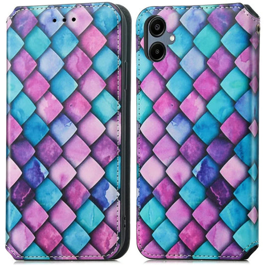 CASENEO 001 Series for Samsung Galaxy A06 Case RFID Blocking Wallet Leather Cover Pattern Print