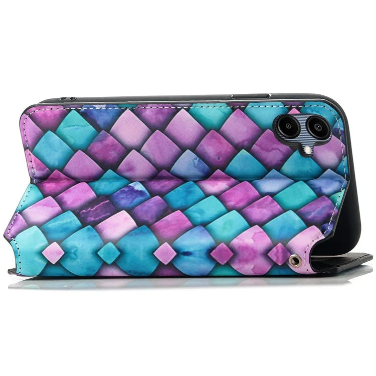 CASENEO 001 Series for Samsung Galaxy A06 Case RFID Blocking Wallet Leather Cover Pattern Print