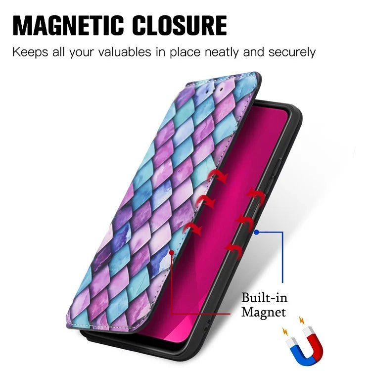 CASENEO 001 Series for Samsung Galaxy A06 Case RFID Blocking Wallet Leather Cover Pattern Print