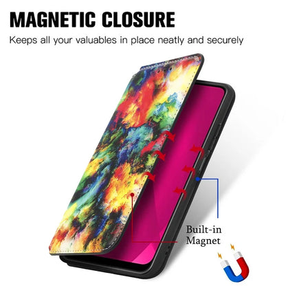CASENEO 001 Series for Samsung Galaxy A06 Case RFID Blocking Wallet Leather Cover Pattern Print