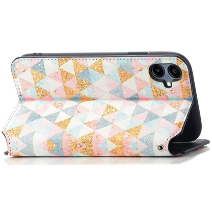 CASENEO 001 Series for Samsung Galaxy A06 Case RFID Blocking Wallet Leather Cover Pattern Print