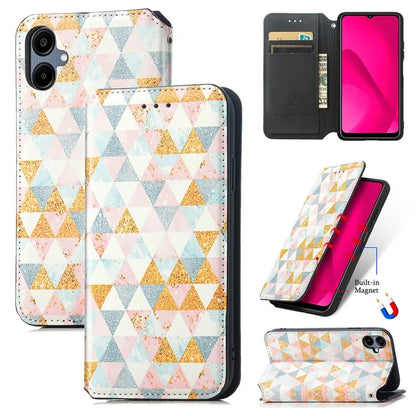CASENEO 001 Series for Samsung Galaxy A06 Case RFID Blocking Wallet Leather Cover Pattern Print