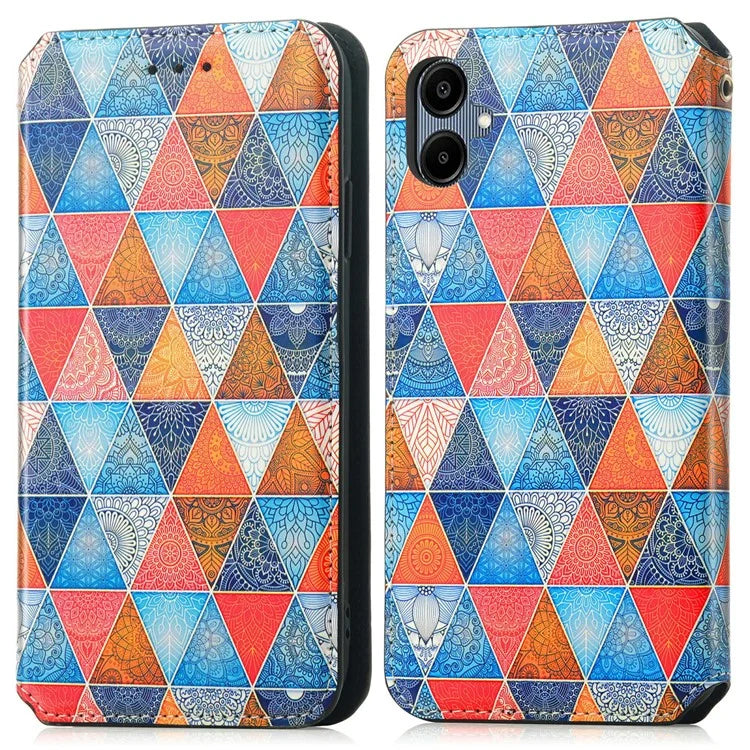 CASENEO 001 Series for Samsung Galaxy A06 Case RFID Blocking Wallet Leather Cover Pattern Print