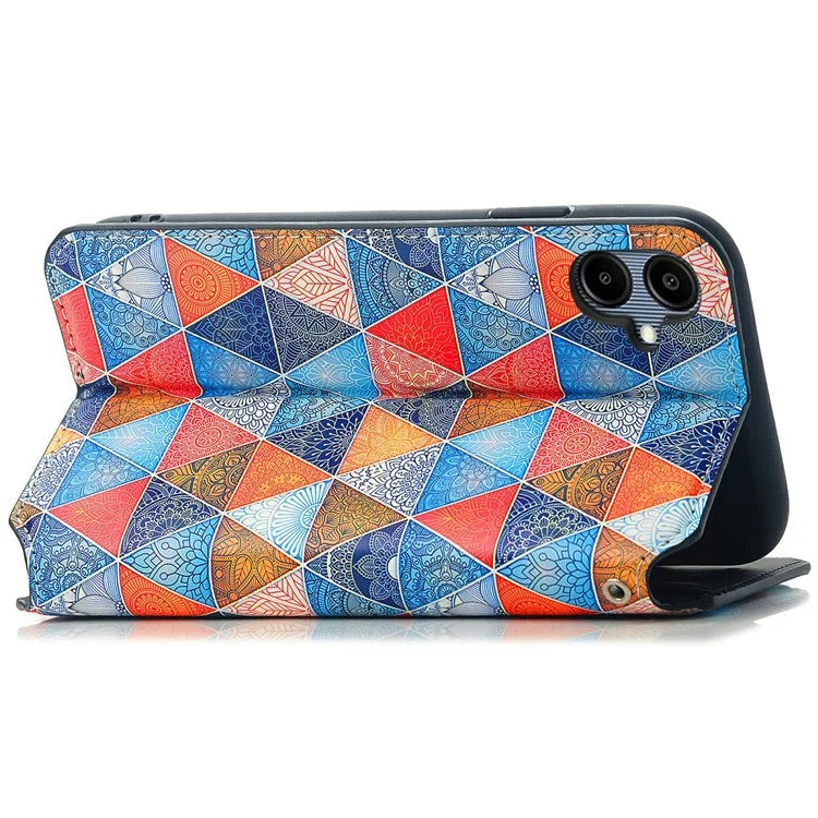 CASENEO 001 Series for Samsung Galaxy A06 Case RFID Blocking Wallet Leather Cover Pattern Print