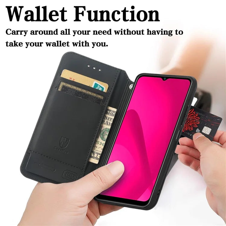 CASENEO 001 Series for Samsung Galaxy A06 Case RFID Blocking Wallet Leather Cover Pattern Print