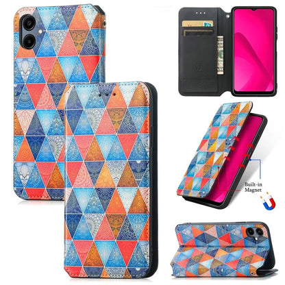 CASENEO 001 Series for Samsung Galaxy A06 Case RFID Blocking Wallet Leather Cover Pattern Print
