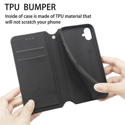 CASENEO 001 Series for Samsung Galaxy A06 Case RFID Blocking Wallet Leather Cover Pattern Print