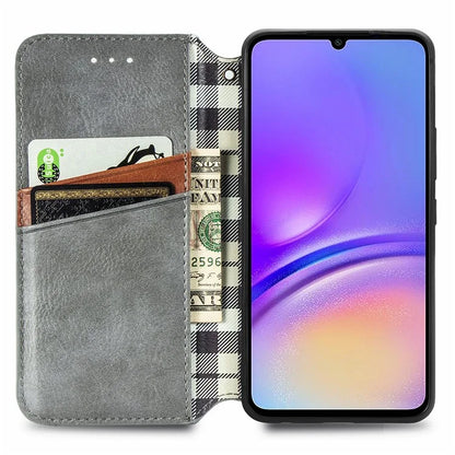 For Samsung Galaxy A06 Case Rhombus Imprint PU Leather Wallet Phone Cover