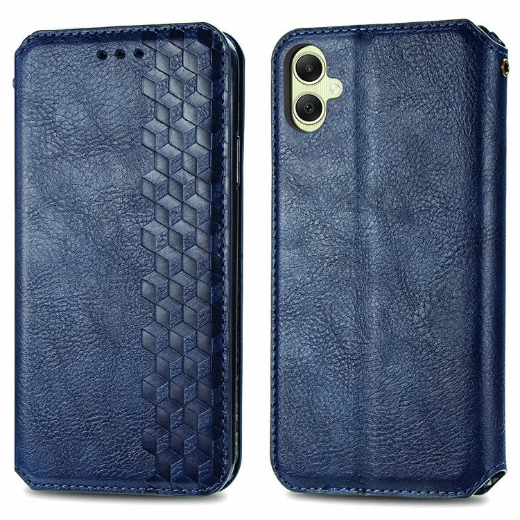 For Samsung Galaxy A06 Case Rhombus Imprint PU Leather Wallet Phone Cover